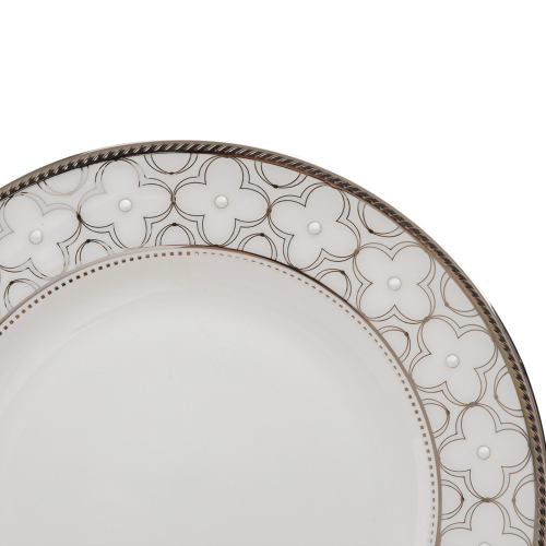 Тарелка пирожковая Noritake Трефолио, платиновый кант 16,7 см, фарфор костяной