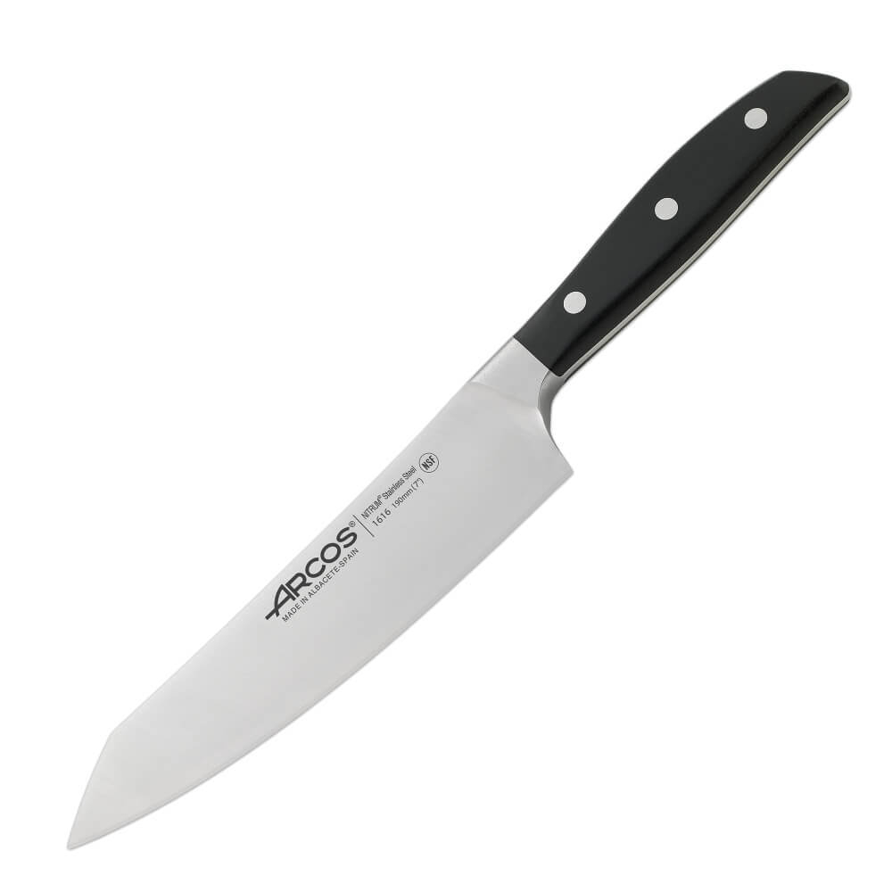 Нож поварской сантоку 19 см, из кованой высокоуглеродистой нержавеющей стали, черный, 161600, Manhattan, Arcos