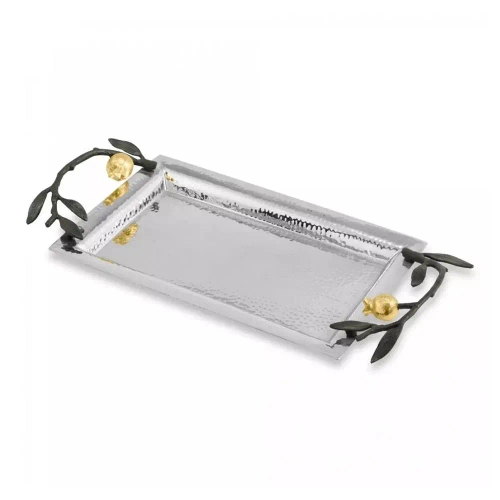 Поднос прямоугольный Michael Aram Гранат 31x15 см, сталь нержавеющая