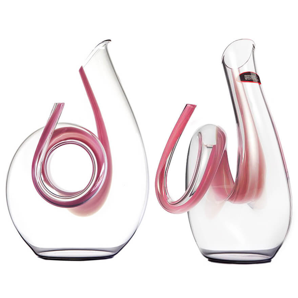 Хрустальный декантер ручной работы Curly Pink, 1.4 л, Riedel (розовый)