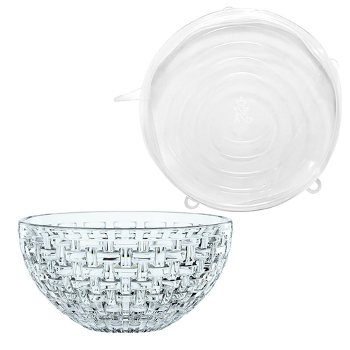 Салатник хрустальный с силиконовой крышкой, 23 см, круглый, Bossa Nova, Nachtmann