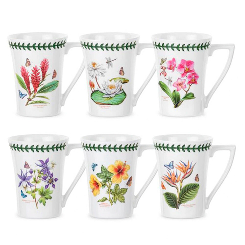 Набор кружек 6 шт, 280мл, Portmeirion "Ботанический сад. Экзотические цветы" PRT-EG48811