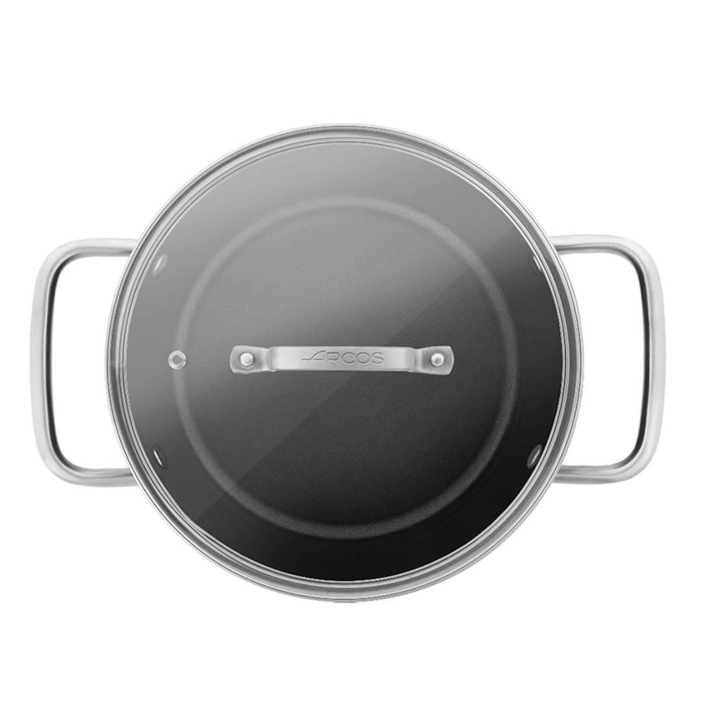 Кастрюля из алюминия с крышкой 2,6 л, 20 см, для индукционных плит, антипригарное покрытие, 716900, Samoa, Arcos
