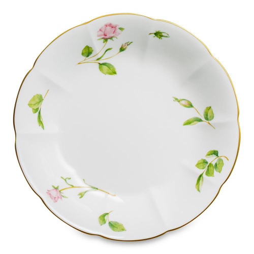 Тарелка суповая Цветущая Роза 20 см, фарфор костяной