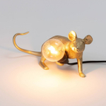 Настольная лампа Mouse Lamp Lyie Down Gold USB, Seletti
