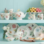 Салатник фарфоровый 1 л, круглый, золото, LEN891452, Бабочки на лугу, Lenox