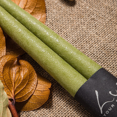 Набор свечей, 30 см, 2 шт, зеленый, Рустик, Luz Your Senses