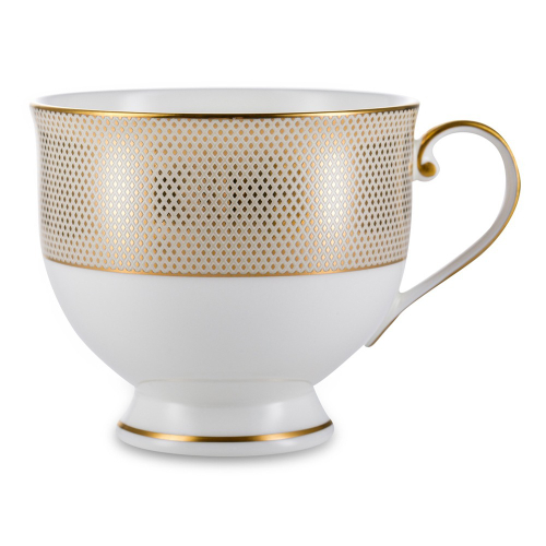 Чашка чайная с блюдцем Narumi Золотой алмаз 240 мл, фарфор костяной