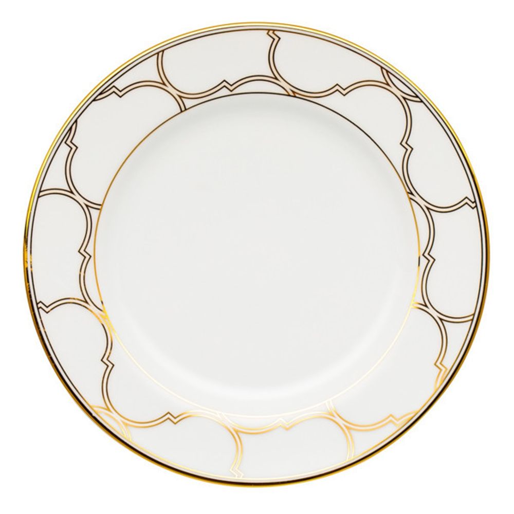 Тарелка пирожковая Noritake Царский дворец, золотой кант 16 см, фарфор