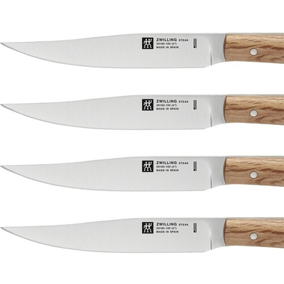 Этикет: Набор стейковых ножей 4 пр. с рукояткой из дуба, Steak, Zwilling  - фото, обзор, цена, отзыв в каталоге