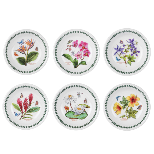 Набор тарелок для пасты 6 шт, 20 см, Portmeirion "Ботанический сад. Экзотические цветы"