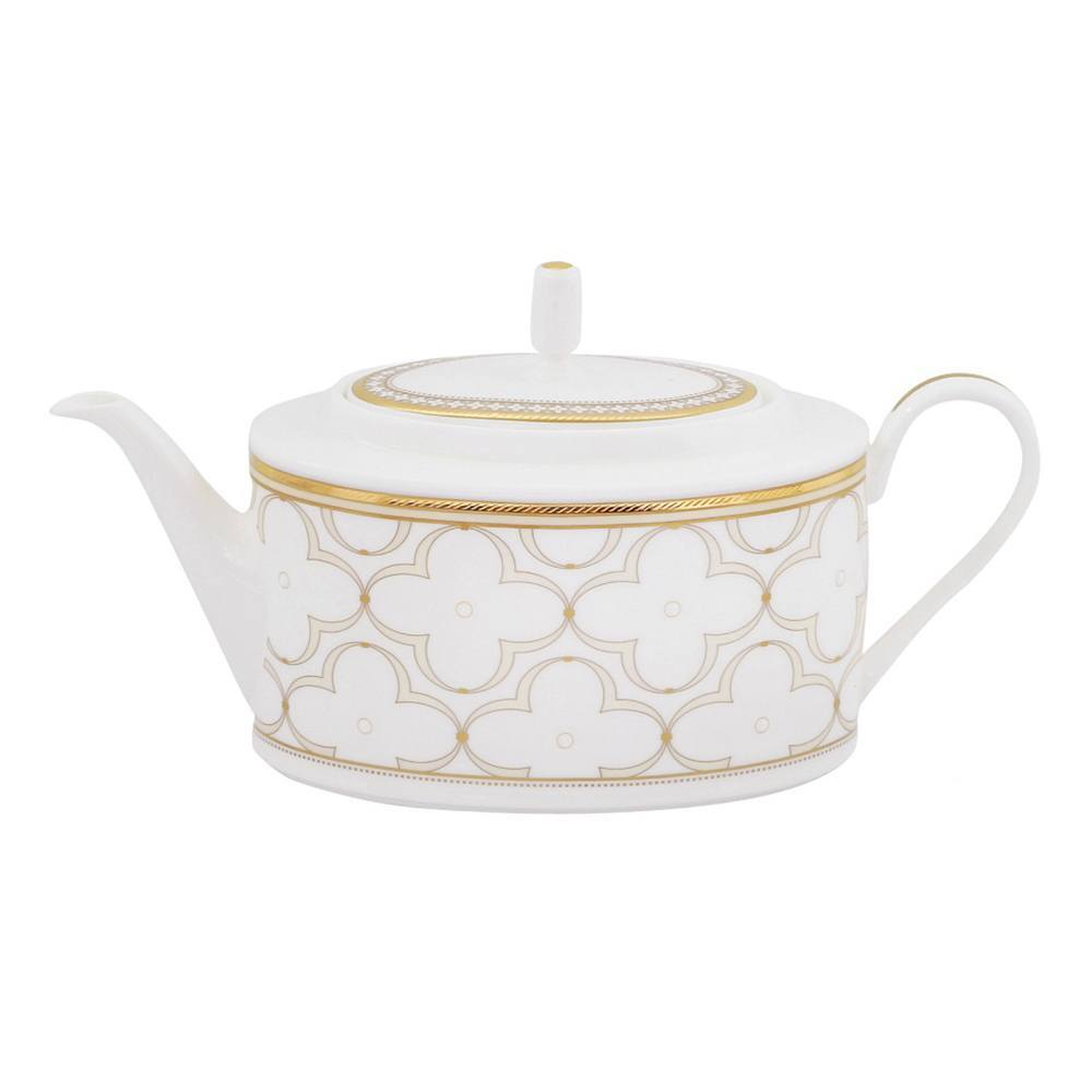 Чайник Noritake Трефолио, золотой кант 1,3 л, фарфор костяной