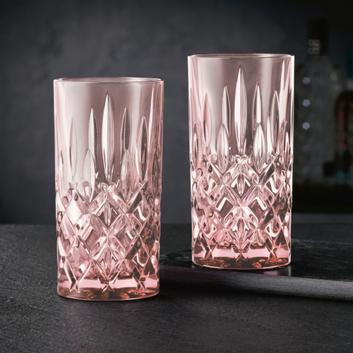 Набор высоких стаканов 2 шт, 395 мл для виски розовый, Noblesse, Nachtmann