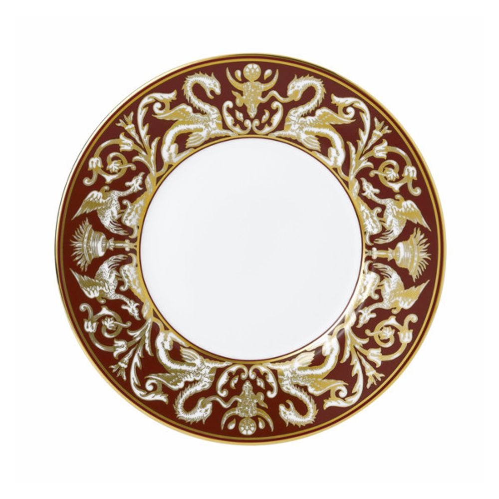 Тарелка закусочная Wedgwood Ренессанс 23 см, фарфор, красная