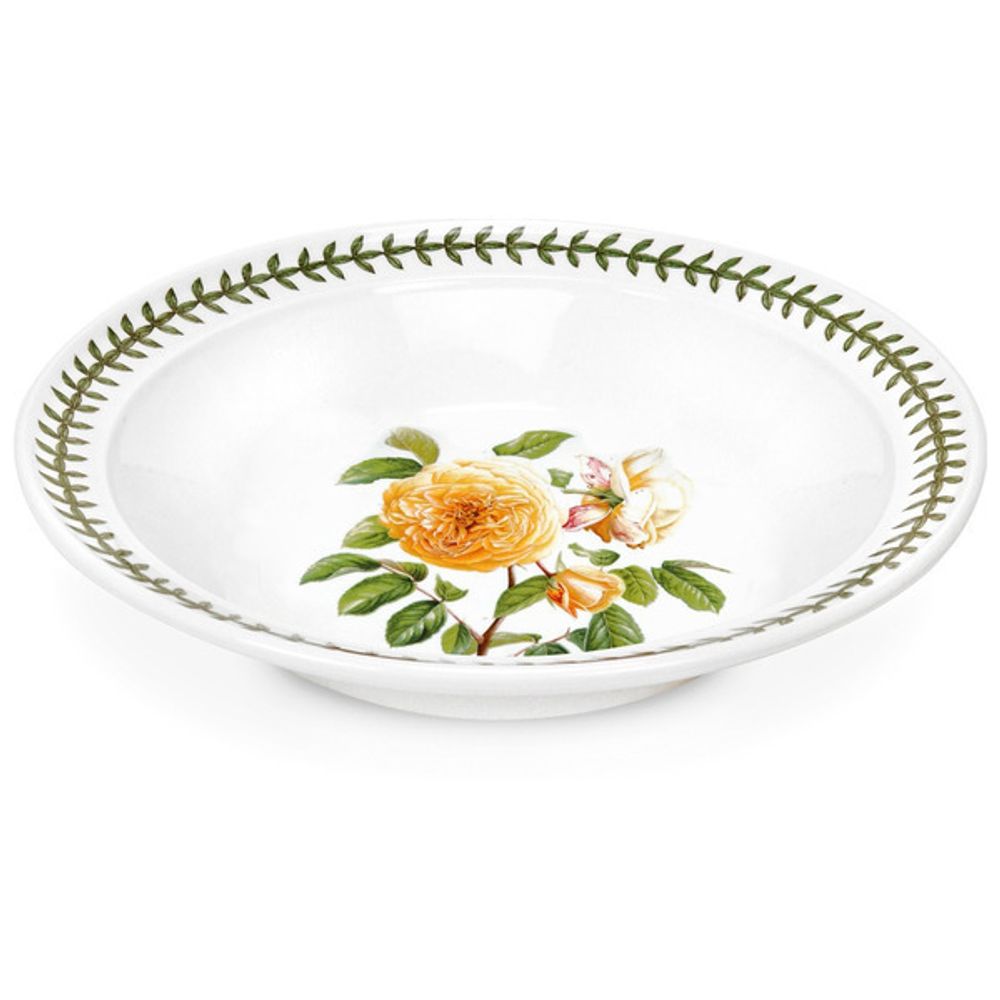 Тарелка суповая Portmeirion "Ботанический сад. Розы. Джорджия, желтая роза" 20см