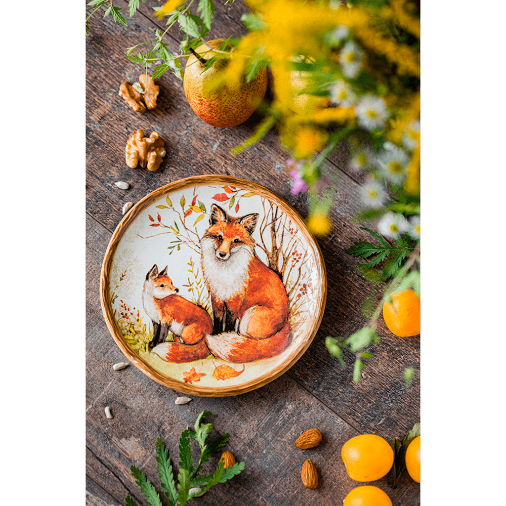 Тарелка хлебная Лисички 15 см Certified Int. Сосновый лес