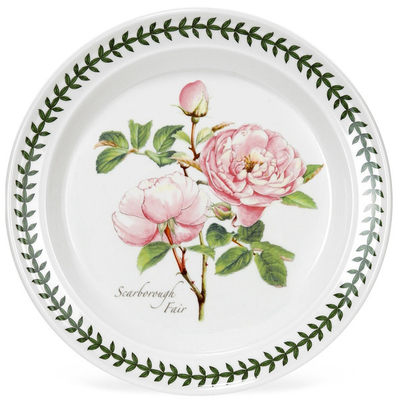 Тарелка обеденная Portmeirion "Ботанический сад. Розы. Скаборо, розовая роза" 25см