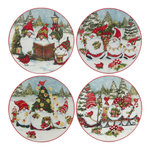 Тарелка закусочная 22 см Certified Int. Рождественские гномы, Веселая затея