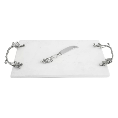 Доска для сыра с ножом Michael Aram Белая орхидея 46 см, мрамор