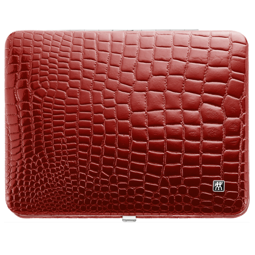 Маникюрный набор 10 пр. Inox красный отделка "крокодил", Zwilling