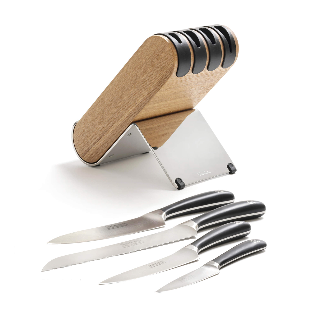 Набор из 4 кухонных ножей в подставке из ясеня, Signature Knife, Robert Welch