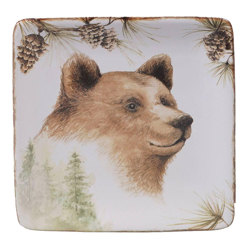 Тарелка пирожковая квадратная 15х15 см Certified International Заповедный лес, Медведь