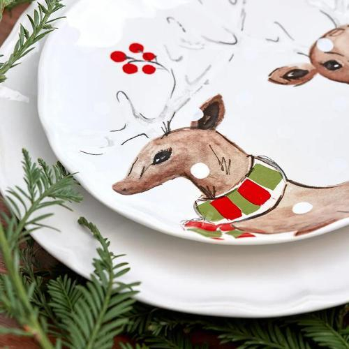 Набор из 4-х закусочных тарелок 21.4 см, белый, Deer Friends, Costa Nova