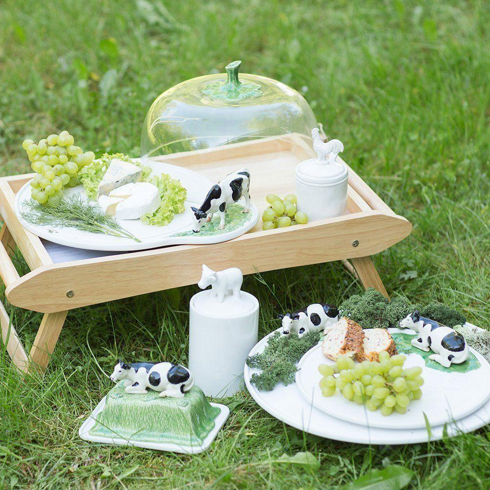 Тарелка закусочная Bordallo Pinheiro "Коровы" 20см (рисунок в профиль, слева)