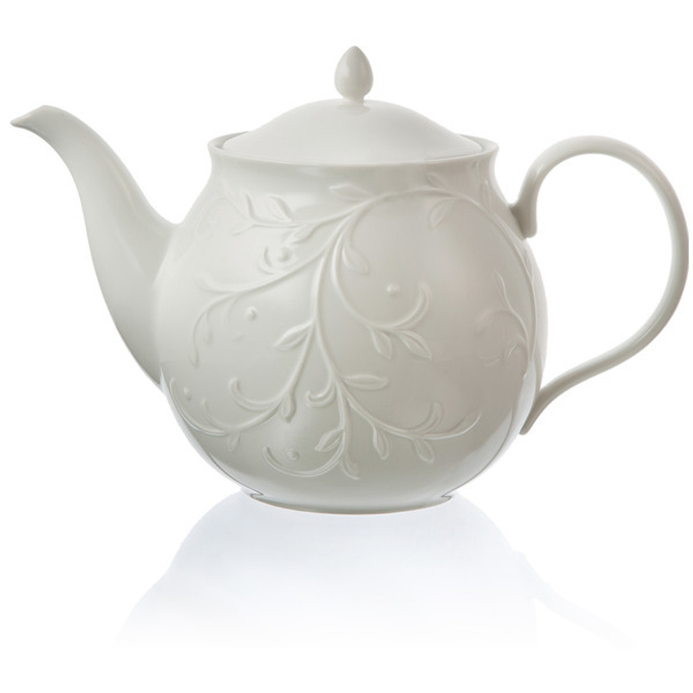 Фарфоровый чайник 1,7 л, рельеф, LEN813524, Чистый опал, Lenox в интернет-магазине Этикет