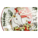 Тарелка закусочная "Лошадь белая" 23 см, керамика, CER37286-1, Рождество в усадьбе, Certified International