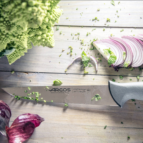 Нож разделочный 20 см, из прокатной высокоуглеродистой нержавеющей стали, пластиковая рукоять, серый, 2403, Colour-prof, Arcos