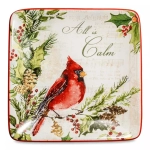 Тарелка пирожковая квадратная 15х15 см Certified Int. Тихая ночь, Птичка