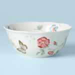 Салатник фарфоровый 1 л, круглый, золото, LEN891452, Бабочки на лугу, Lenox