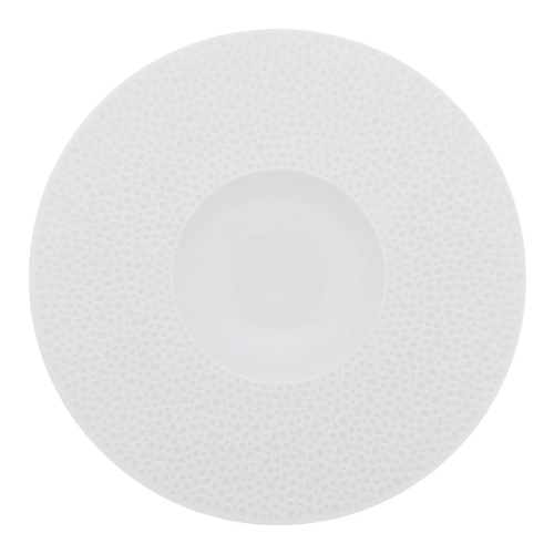 Тарелка подстановочная 28 см Guy Degrenne Perles de rosee Blanches белая