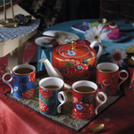 Кружка Wedgwood Пионы 240 мл, фарфор, красная, п/к