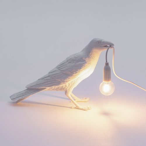 Настольная лампа Bird Waiting White, Bird Lamp, Seletti