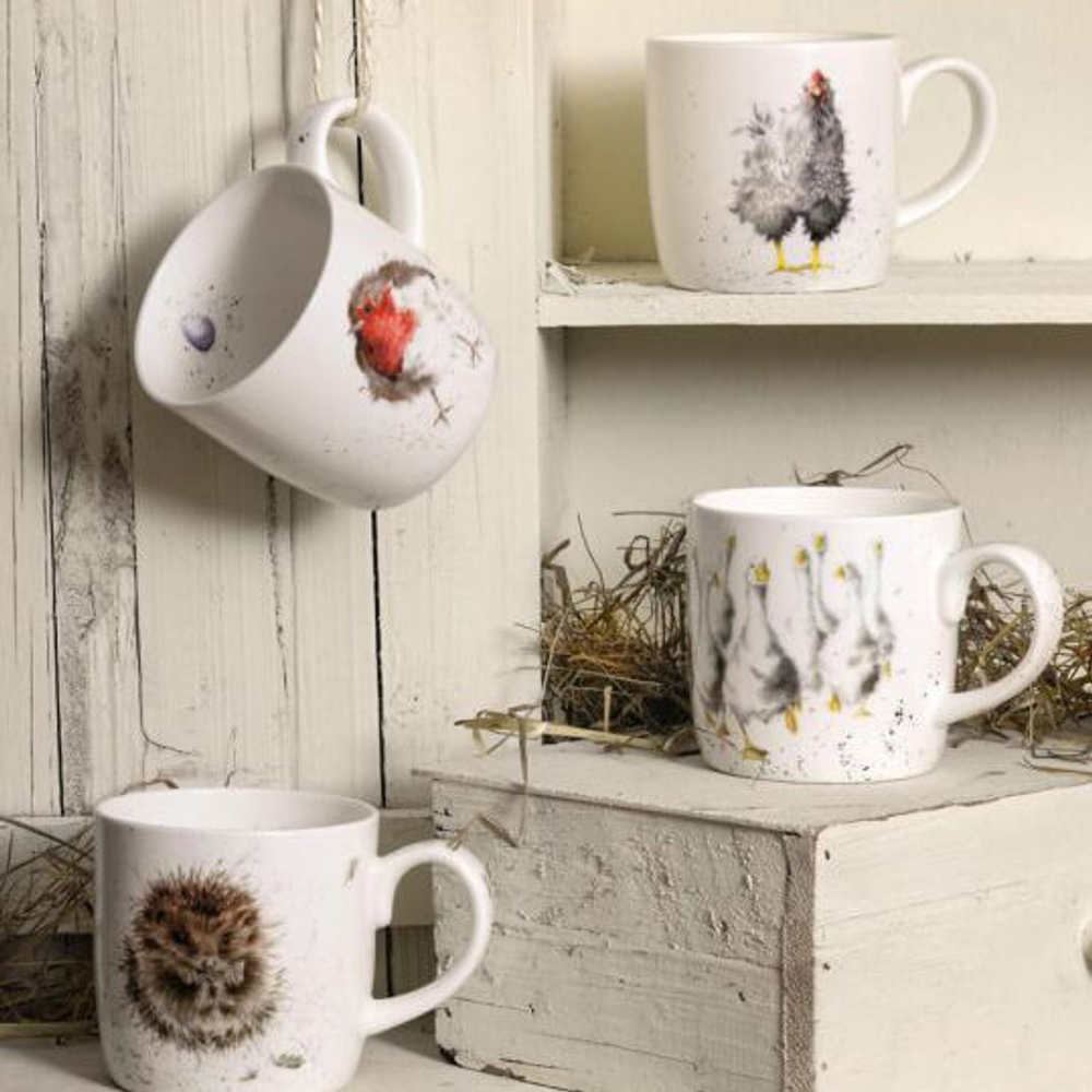 Фарфоровая кружка для чая и кофе "Забавная фауна. Малиновка", 310 мл, Royal Worcester