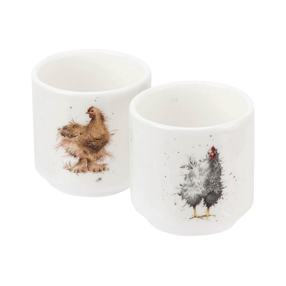 Набор подставок для яиц из фарфора "Забавная фауна. Курицы", 5 см, Royal Worcester