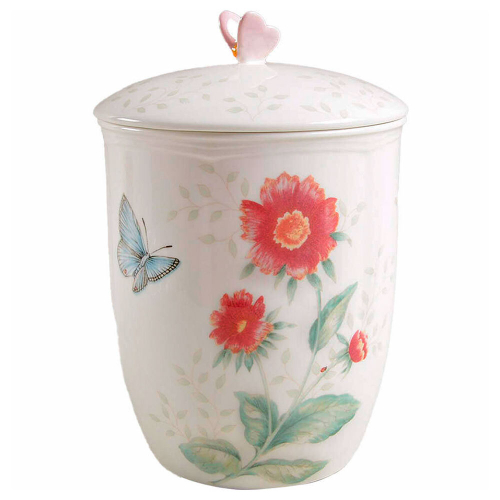 Банка с крышкой для сыпучих продуктов, 22 см, LEN-3-813478, Бабочки на лугу, Lenox