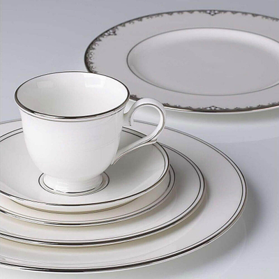 Купить Блюдце для чайной чашки 15 см, фарфор, LEN100210042, Федеральный платиновый кант, Lenox в интернет-магазине элитной посуды Этикет