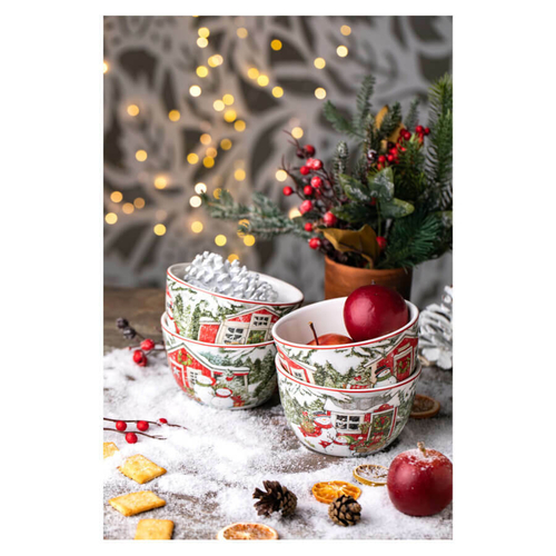 Салатник индивидуальный 13 см Снеговик, Certified Int. Дом снеговика