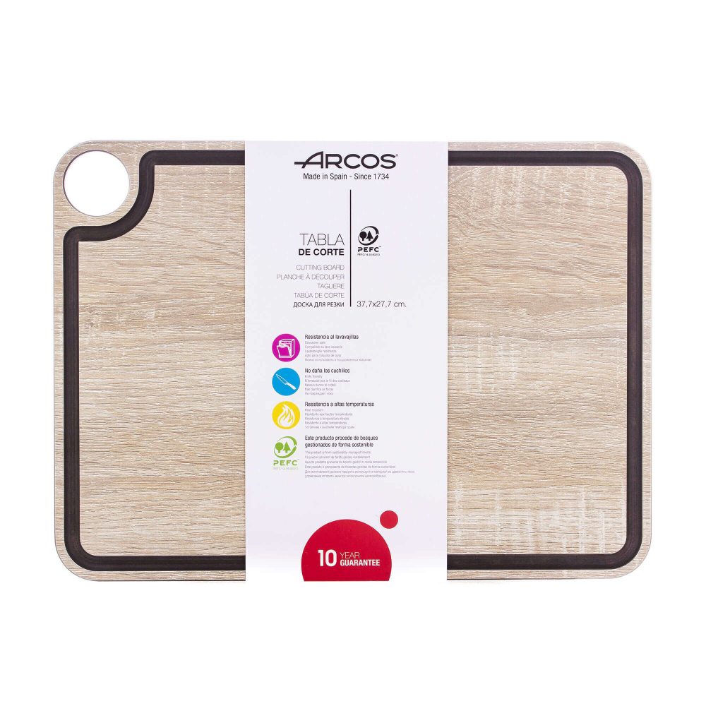 Разделочная доска из дерева с желобом 33х23 см, Cutting boards, Arcos