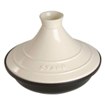 Тажин чугунный с керамической крышкой, объем 3.5 литра, диаметр 28 см, бежевый, для индукционной плиты, Staub