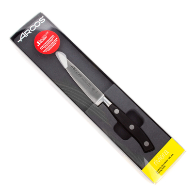 Нож для чистки овощей и фруктов 10 см, из кованой высокоуглеродистой нержавеющей стали, черный, 2302, Riviera, Arcos