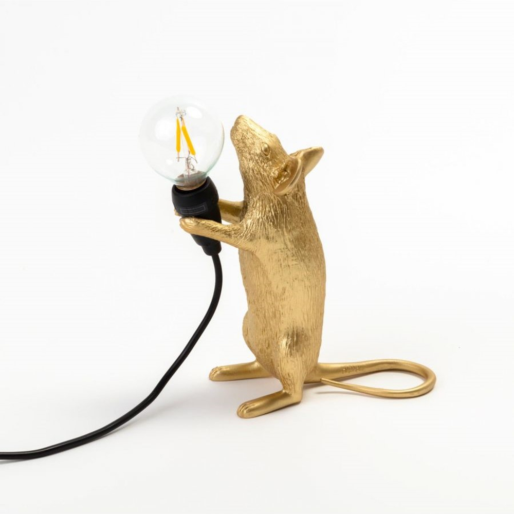 Настольная лампа Mouse Lamp Standing GOLD USB, Seletti