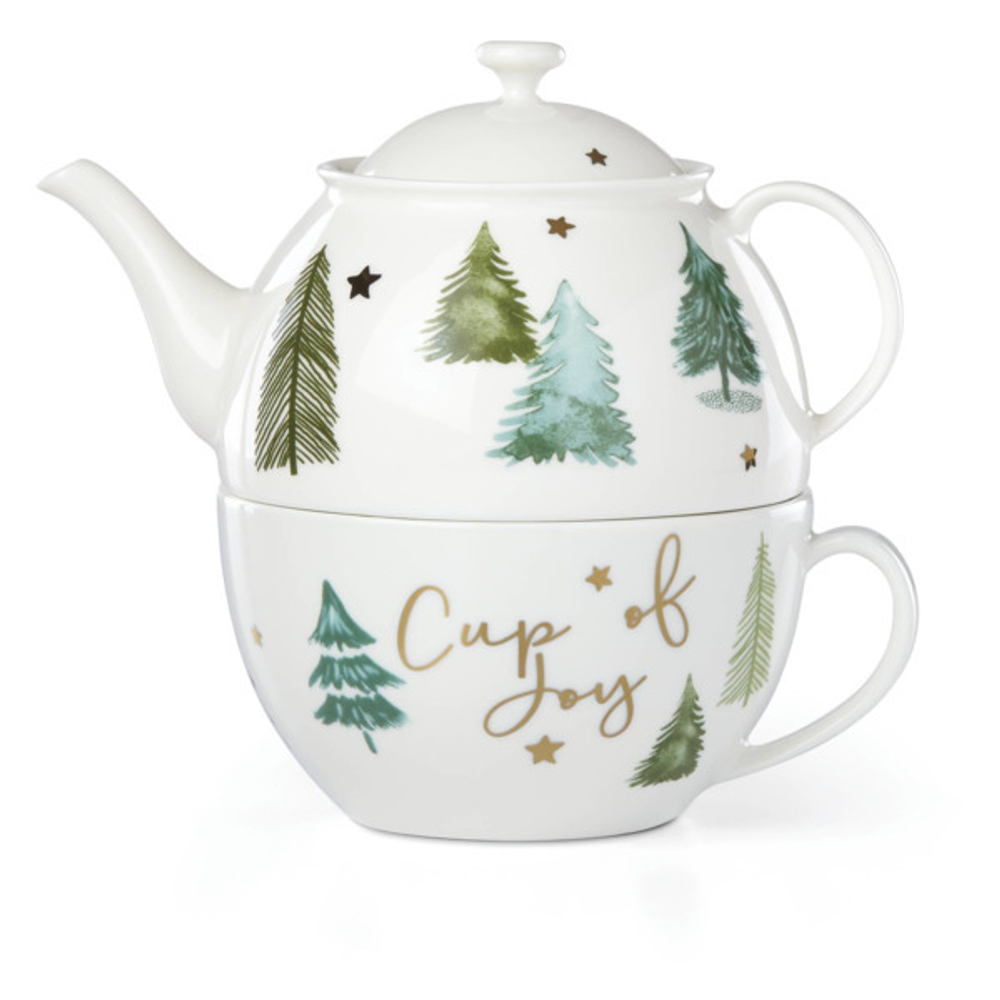 Набор чайный Эгоист на 1 персону: чайник и чашка, фарфор, LEN885855, Волшебный лес, Lenox