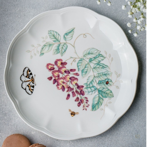 Тарелка акцентная "Бабочка-Голубянка настоящая" 23 см, фарфор, Бабочки на лугу, Lenox