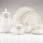 Тарелка обеденная Noritake Монтвейл Платиновый кант 27 см, фарфор костяной