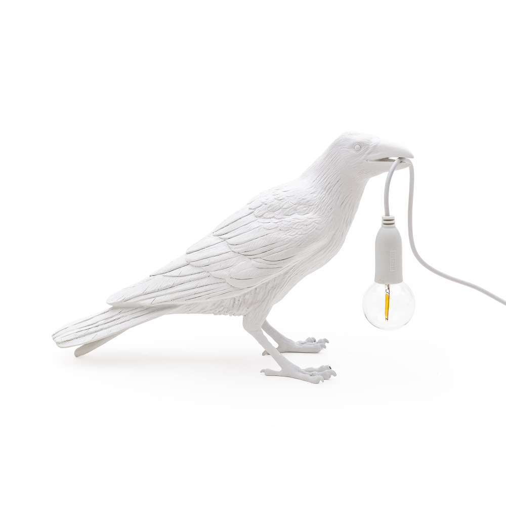 Настольная лампа Bird Waiting White, Bird Lamp, Seletti