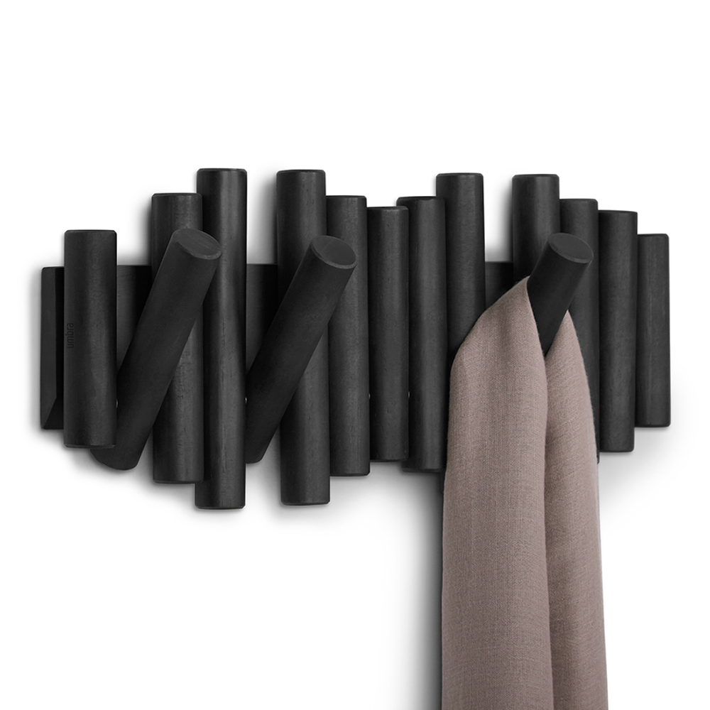 Вешалка настенная Picket, 5 крючков, черная, Umbra